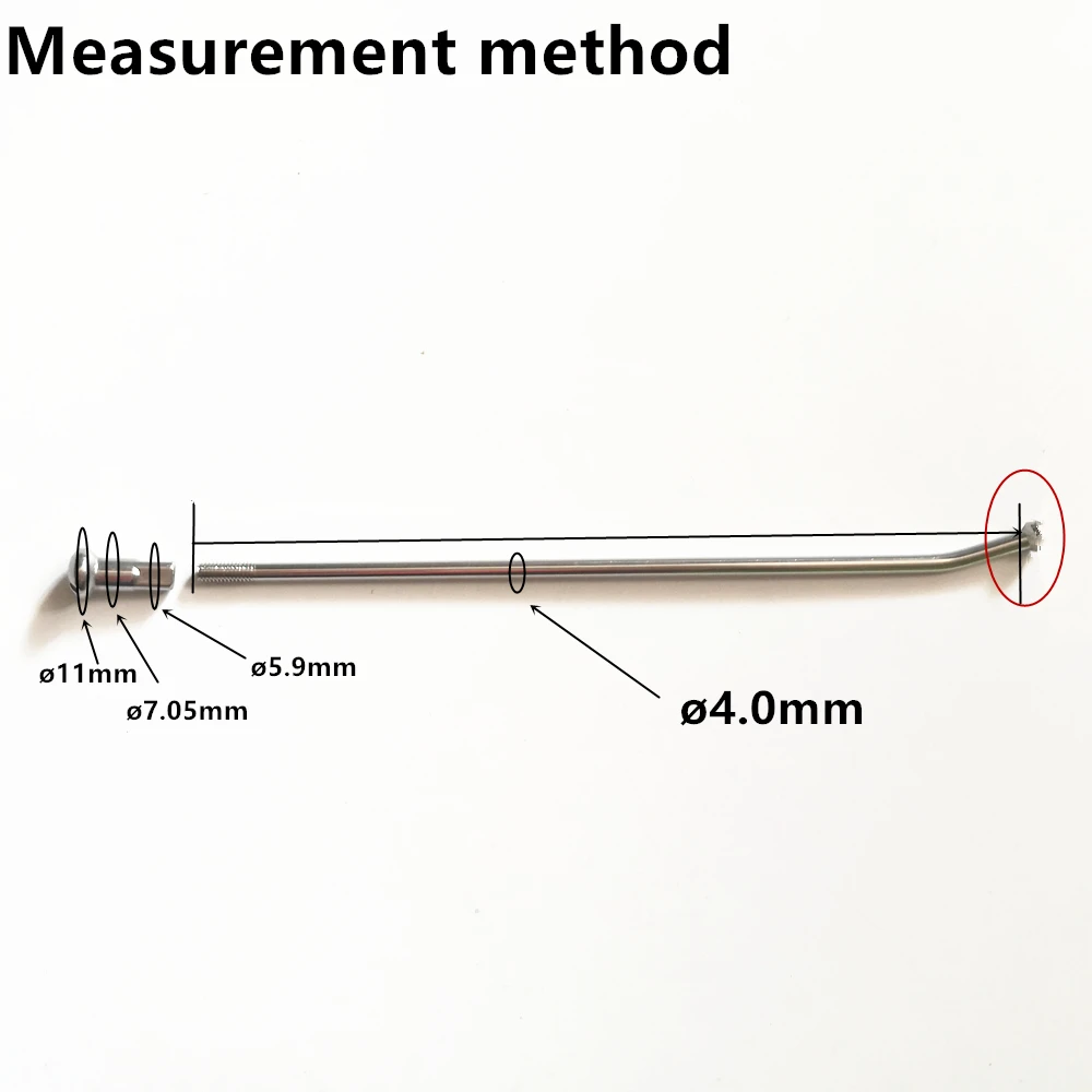 18pcs/lot Motorcycle spoke diameter 4.0mm 170/175/180/190/195/200/205/210/225/238mm bicycle spoke off-road motorcycle