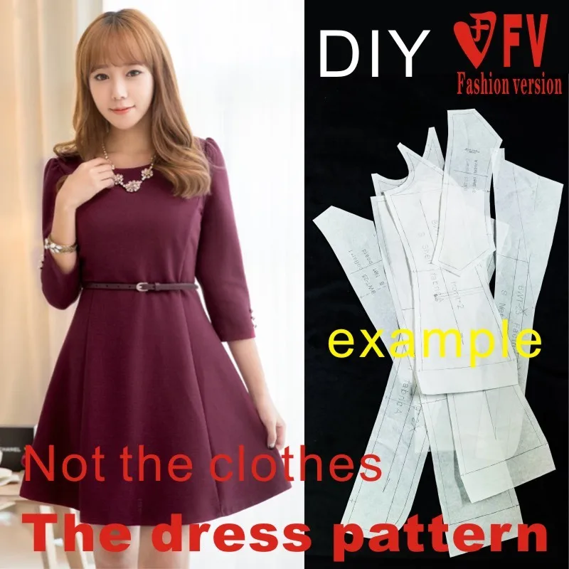 Dresses Sewing Pattern Template Cutting drawing Clothing DIY ((Not selling clothes)) BLQ-150