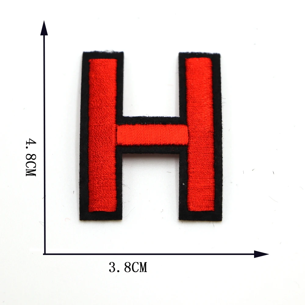 Schwarz Rot Gestickte Buchstaben Eisen Auf Patch Alphabet Patches Applikation Für Kinder Kleidung Taschen Nähen Name Logo Diy Abzeichen Patch – Detail 13