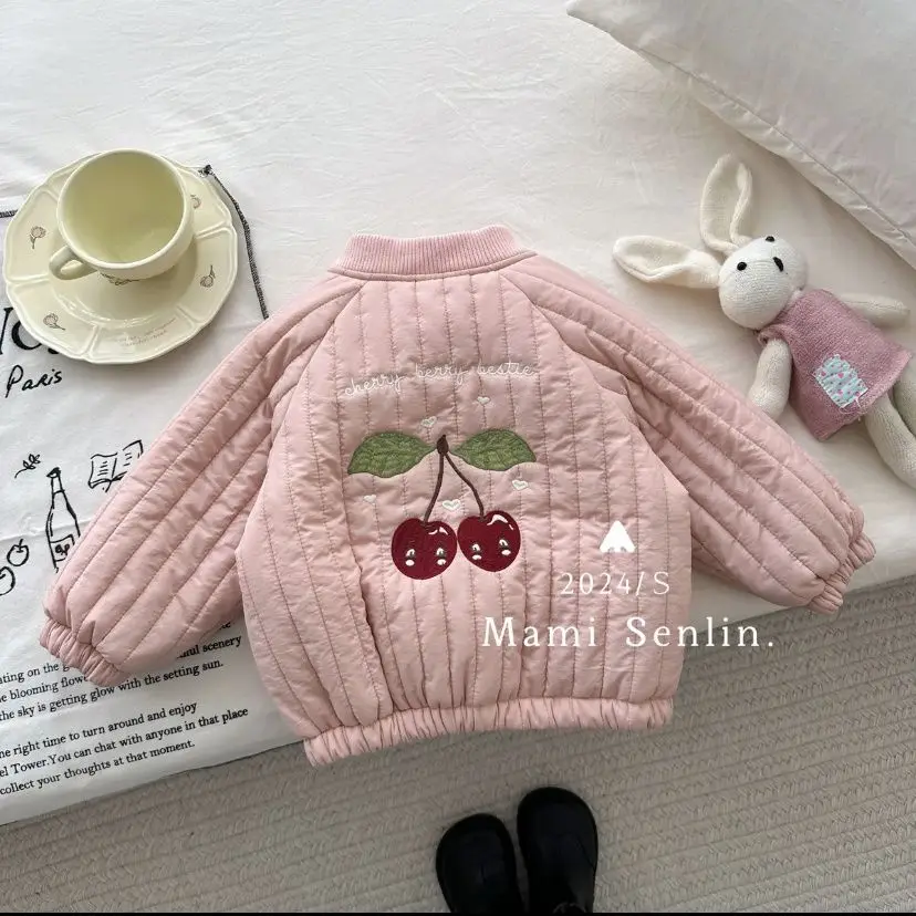 Embroidery Winter Plush Kids Jacket Children's Outerwear Coats Thicken Warm Girls Boys Cotton Down Jackets