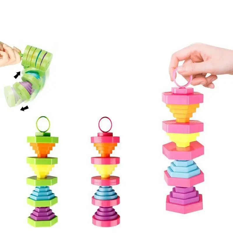 

Fidget Stack Lantern Interactive Learning Toy Montessori Stacker Toys Carrot Tower Stacking Educational Stackable Toy for kids