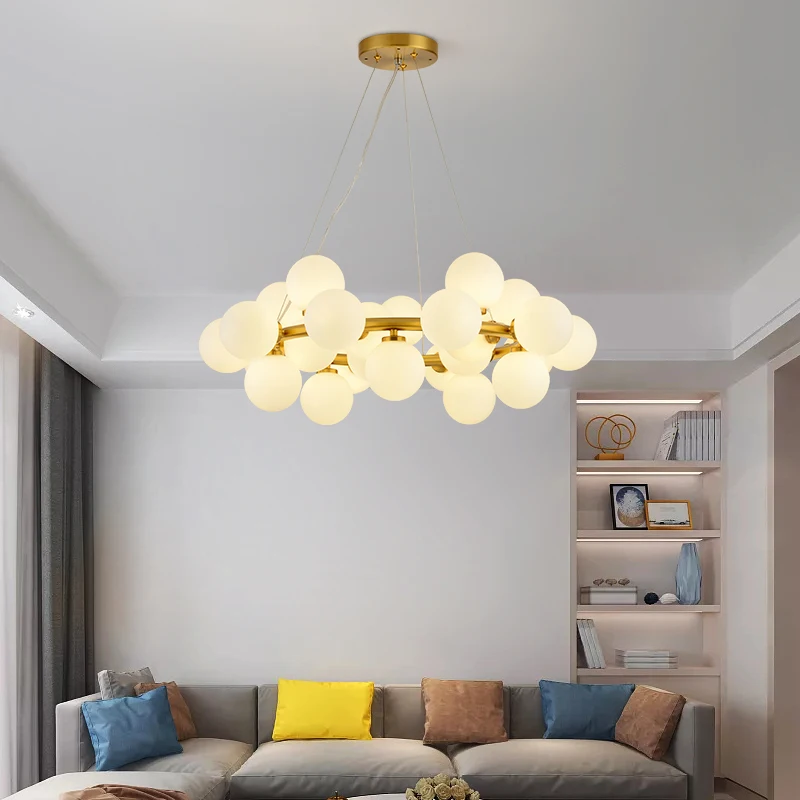 Led Chandelier Glass Ball Lamp Ceiling Fixtures for Living Room Modern Nordic G4 Chihuly Kitchen Island Decoration Home Light Led Chandelier Ceiling Chandelier