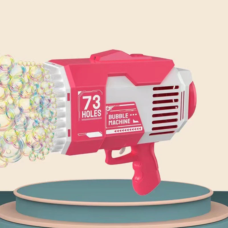 132 Holes Bubble Rocket Kids Toy Electric Bubble Gun with Light Summer Outdoor Party Games Soap Blower Automatic Machine 6