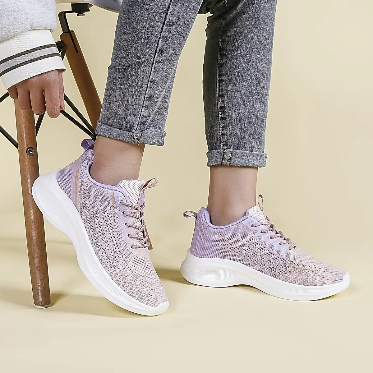 

Women's Breathable Mesh Casual Shoes, Low Top Lace Up Lightweight Sport Walking Running Shoes, Women's Footwear