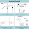 Over The Door Shower Caddy Pantry Organizer Rack with Reliable Hooks, Sturdy Hanging Shower Organizer Shelf Basket Storage Rack 6