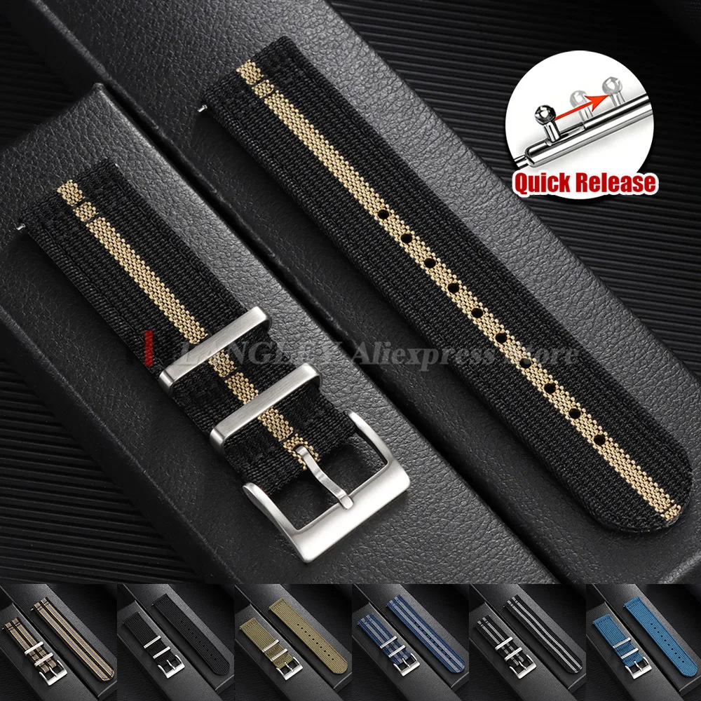 Premium Quick Release Canvas Nylon Watch Strap – Durable Replacement Band