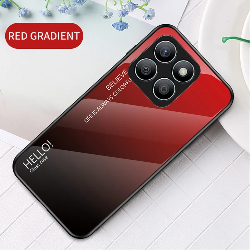 Gradient Tempered Glass Glossy Back Phone Case