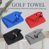 Golf towel polyester fiber golf club clean towel golf accessories scrub cloth soft belt hook absorb water 1