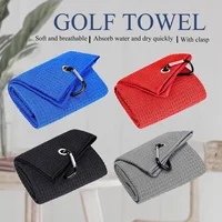 Golf towel polyester fiber golf club clean towel golf accessories scrub cloth soft belt hook absorb water 1
