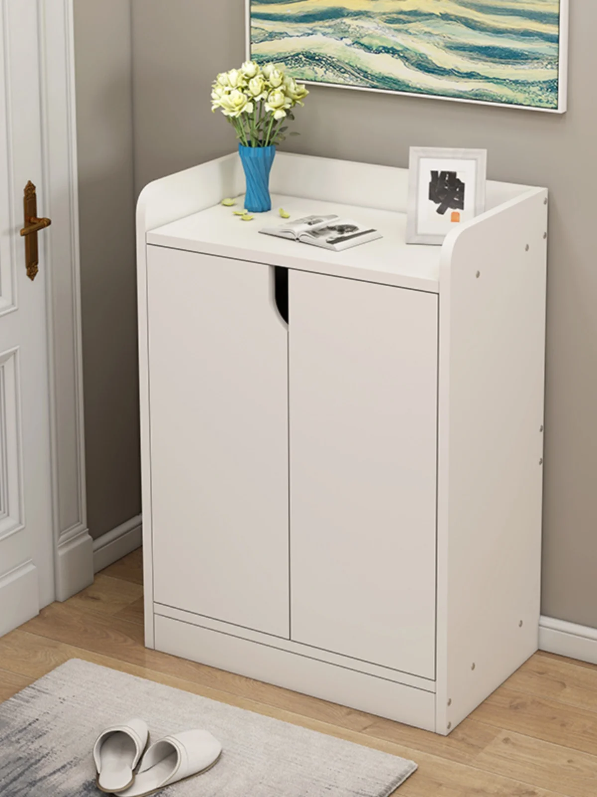 خزانة أحذية خشبية مدخل المنزل