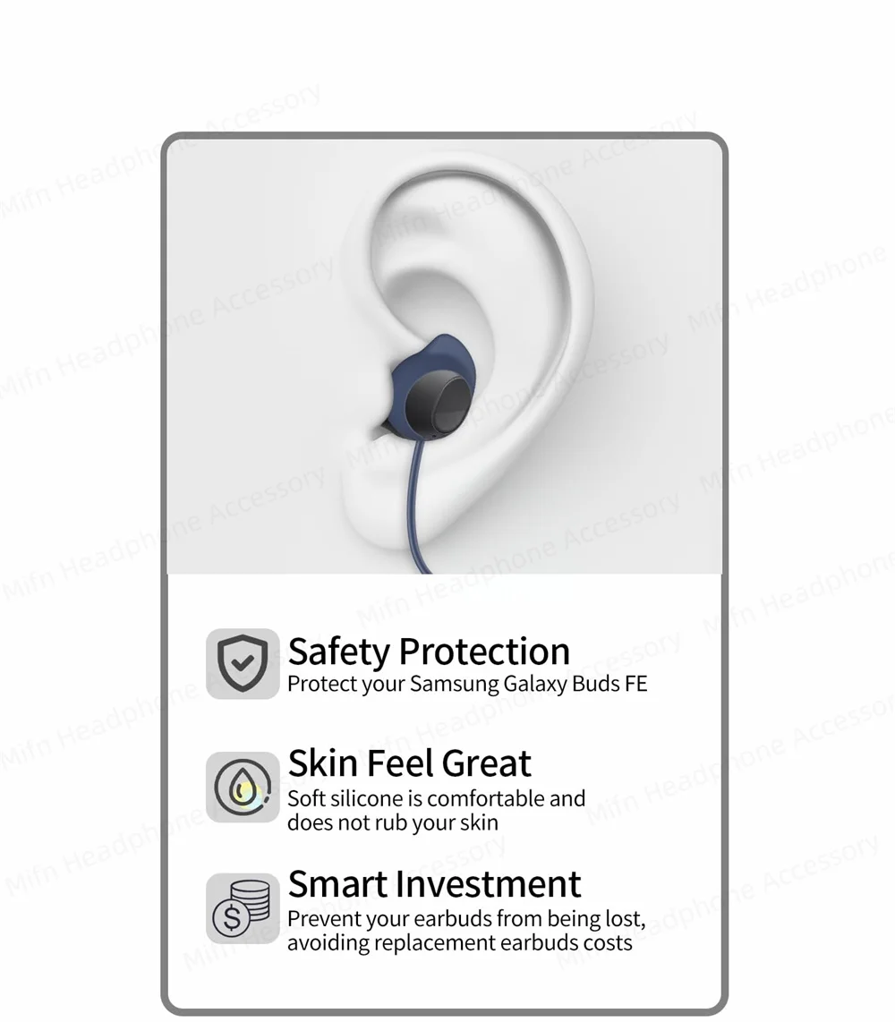 Per Samsung Galaxy Buds Fe Cinturino In Silicone Morbido Design Antiscivolo Speciale Cordino Sportivo Anti-Perso Per Galaxy Buds Fe Earbuds