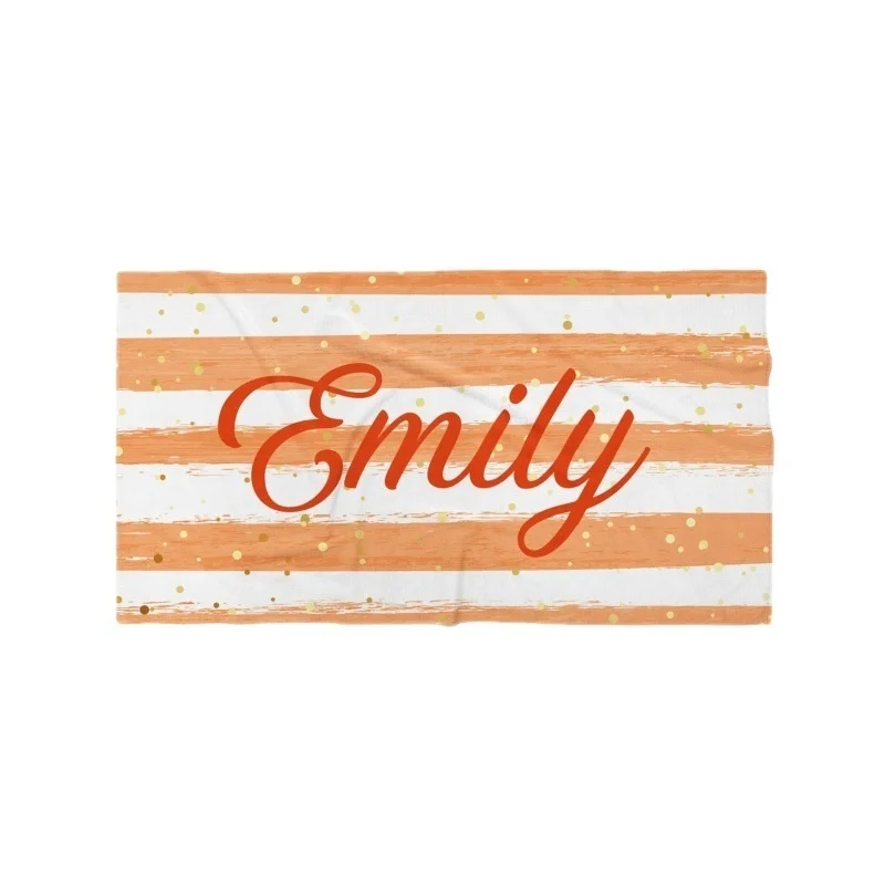 Custom Name Personalized Beach Towel Microfiber Print Letter Towel Creative Colorful Glitter Stripe Summer Beach Bathing Towel 5