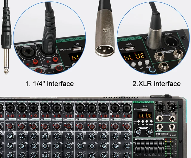 Mixer Audio PA16 Professionale - Console 16 Canali Con USB, Bluetooth E Effetti Riverbero Per Home Studio E Live - Foto 5