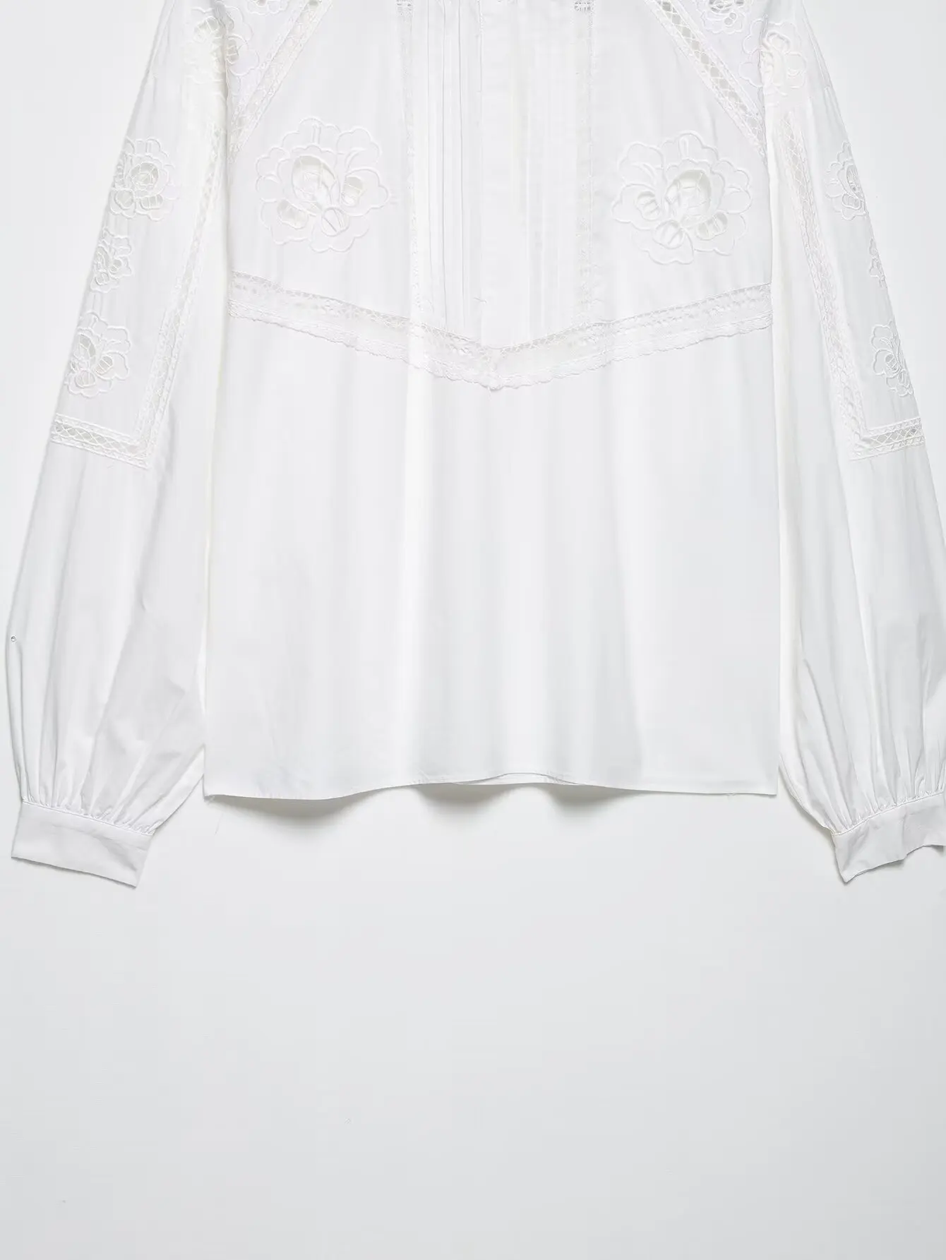 TRAFZA المرأة أنيقة مطرزة مجموعة بيضاء مجموعة تي ش...