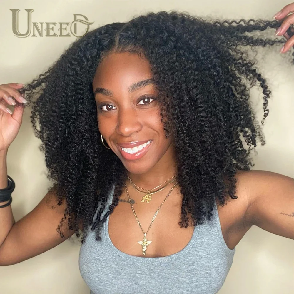 360 Lace Frontal Wig Mongolian Afro Kinky Curly Remy Hair 13x4 Lace