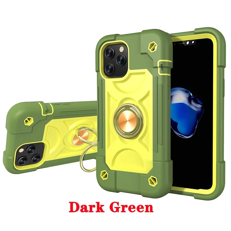 360° Rotation Ring Armor Shockproof Protective Case - Durable PC+TPU Back Cover