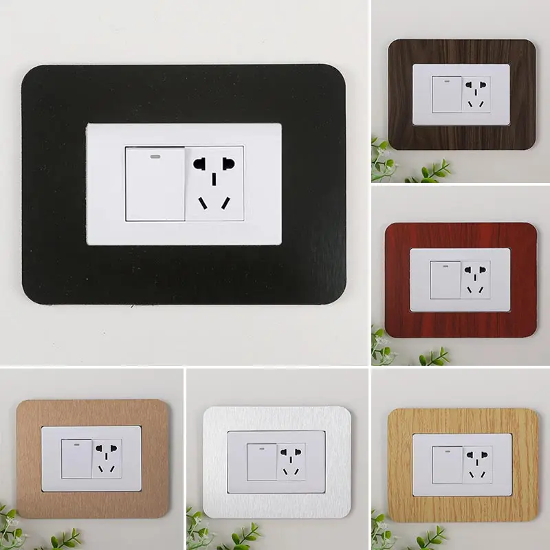 1PC Anti-Dirty Buckle Type Non-Adhesive Dustproof Switch Protective Covers Outlet Wall Aluminum Sticker Light Switch Decoration images - 6