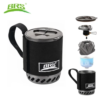 BRS 61 Camping Integrated Heat Collecting Pot Burner Ultralight Portable Hiking Furnace Outdoor Cooking Backpacking Stove System 1