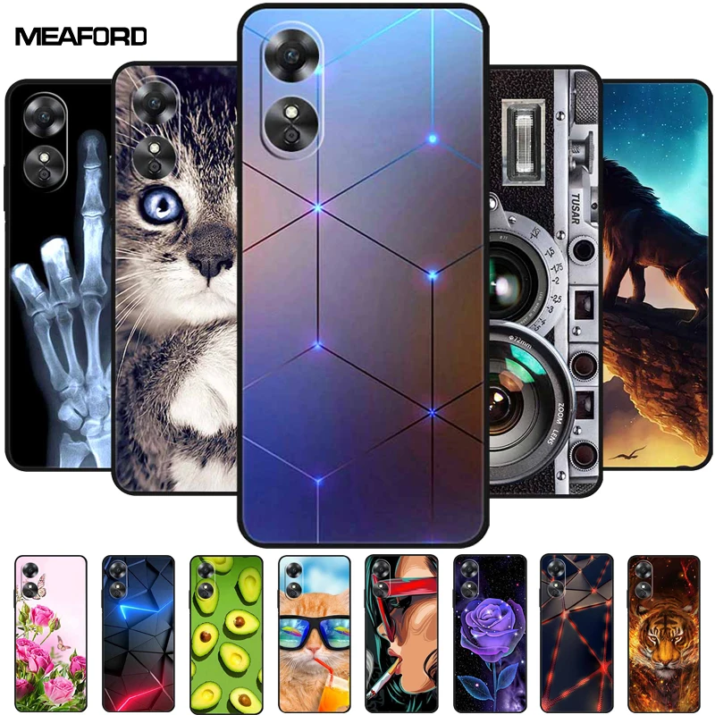Per Oppo A17 4G Custodia Fashion Soft Tpu Custodie Posteriori Antiurto In Silicone Per Oppo A17 A 17 Cph2477 Cover Funda Cartoon Capa 6.56''