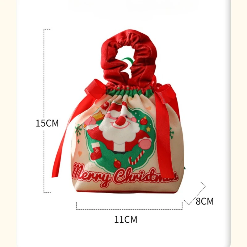 10/20/30 Pcs Christmas Candy Packaging Bag Pleated Velvet Gift Bag Pouch Xmas Wrapping Bags Christmas Party Decoration Favors 6