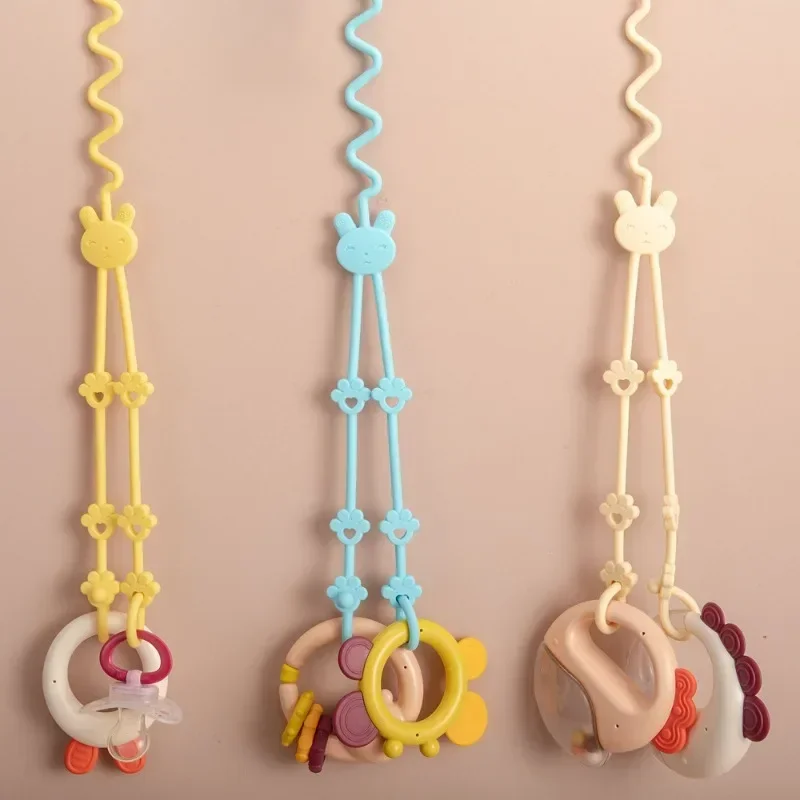 Baby Silicone Toy Straps for Teether Anti-lost Adjustable Cartoon Pacifier Chain Baby Silicon Nipple Holder Stroller Accessories
