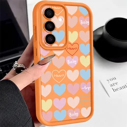 Cartoon Love Pattern Soft Phone Case Cover for Galaxy S26Ultra (A101 Orange)