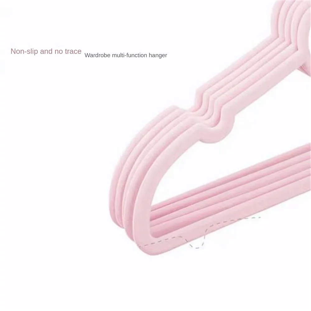 Heart-shaped Flocking Hanger Non-slip Cute Bow Design Simple Creative Hanger Anti-drop Storage Rack 5