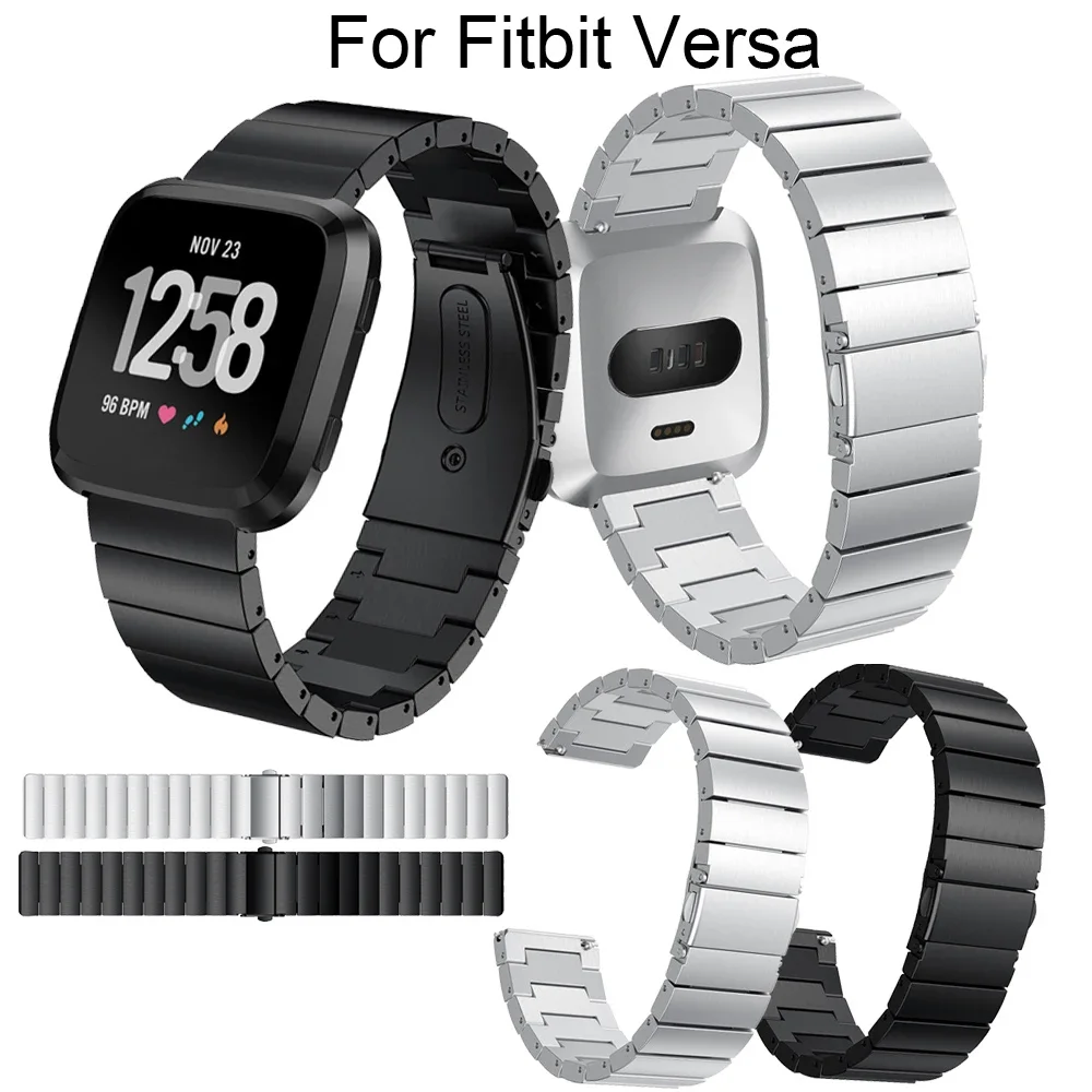 

New fashion stainless steel watch strap For Fitbit Versa smart watch Bracelet Replacement Metal Wristbands Accessories watchband