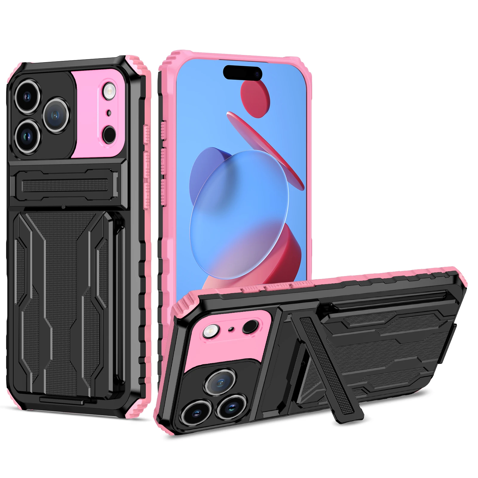 Shockproof Card Wallet Phone Case with ID and Cash Pocket