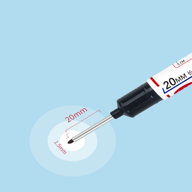 긴 헤드 마커 펜, 금속 천공 마커 펜, 목공 장식 미술 용품, 멋진 선물, 20mm, 5 개
