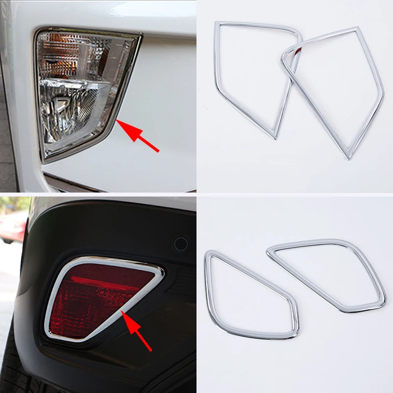 

For Mitsubishi Eclipse Cross 2018 2019 2020 2021 Chrome Front Fog Light & Rear Fog Light Cover Trims