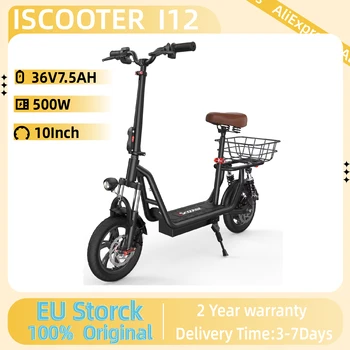 Monopattino Elettrico per Adulti ISCOOTER I12 con Motore da 500W, Batteria 36V7.5AH, Pneumatici da 12 Pollici per Strada