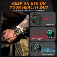 LIGE Smart Watch Men Outdoor 530mAh Large Battery Bluetooth Call Sport Fitness Bracelet AMOLED Screen Flashlight Smartwatch 2025 2