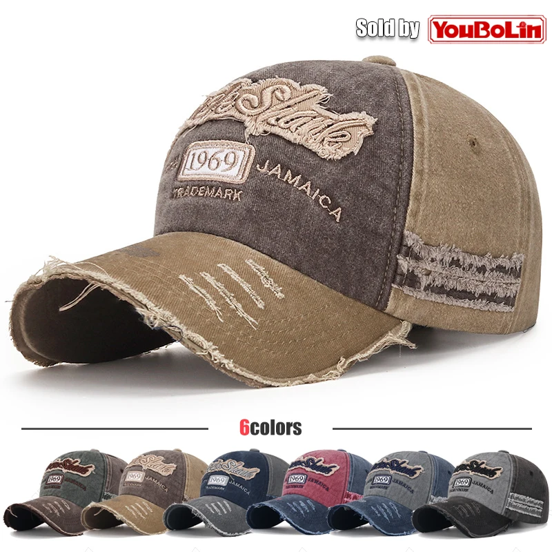 Zerkratzerter, gebürsteter Patch, Buchstabenstickerei, Distressed, verstellbare Baumwolle, Hardtop-Baseballkappe, Sonnenhut, Trucker-Kappen, Papa-Hüte