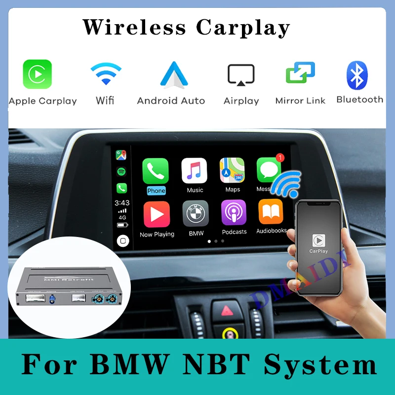Car CarPlay Wireless Connection Decoder Box With 6.5''/8.8''/10.2''Screen For BMW F20 F21 F22 F23 NBT System