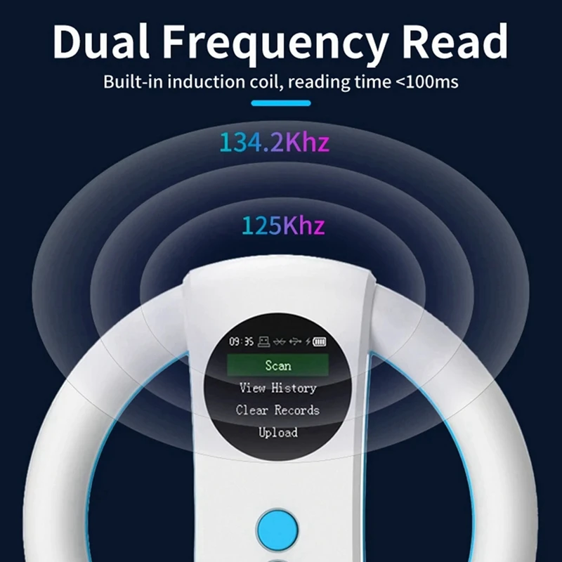 【Hot Cake】Animal Tag Reader 134.2Khz/125Khz Animal Chip Scanner 500 Records Memory Pet Information Reader