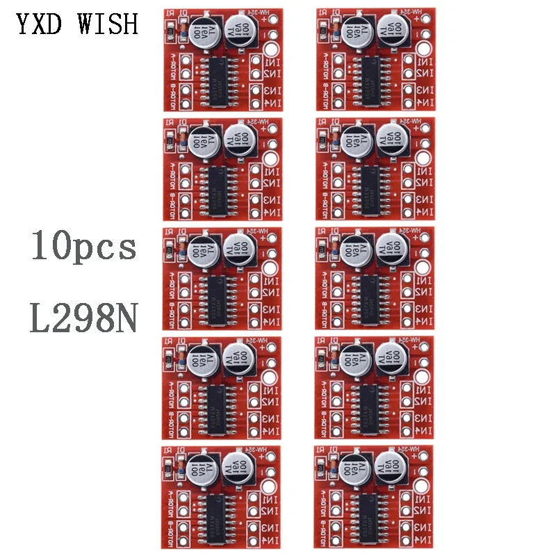 L298N Mini DC Motor Drive Module Reversing PWM Speed Dual H Bridge Stepper Motor Board 10pcs