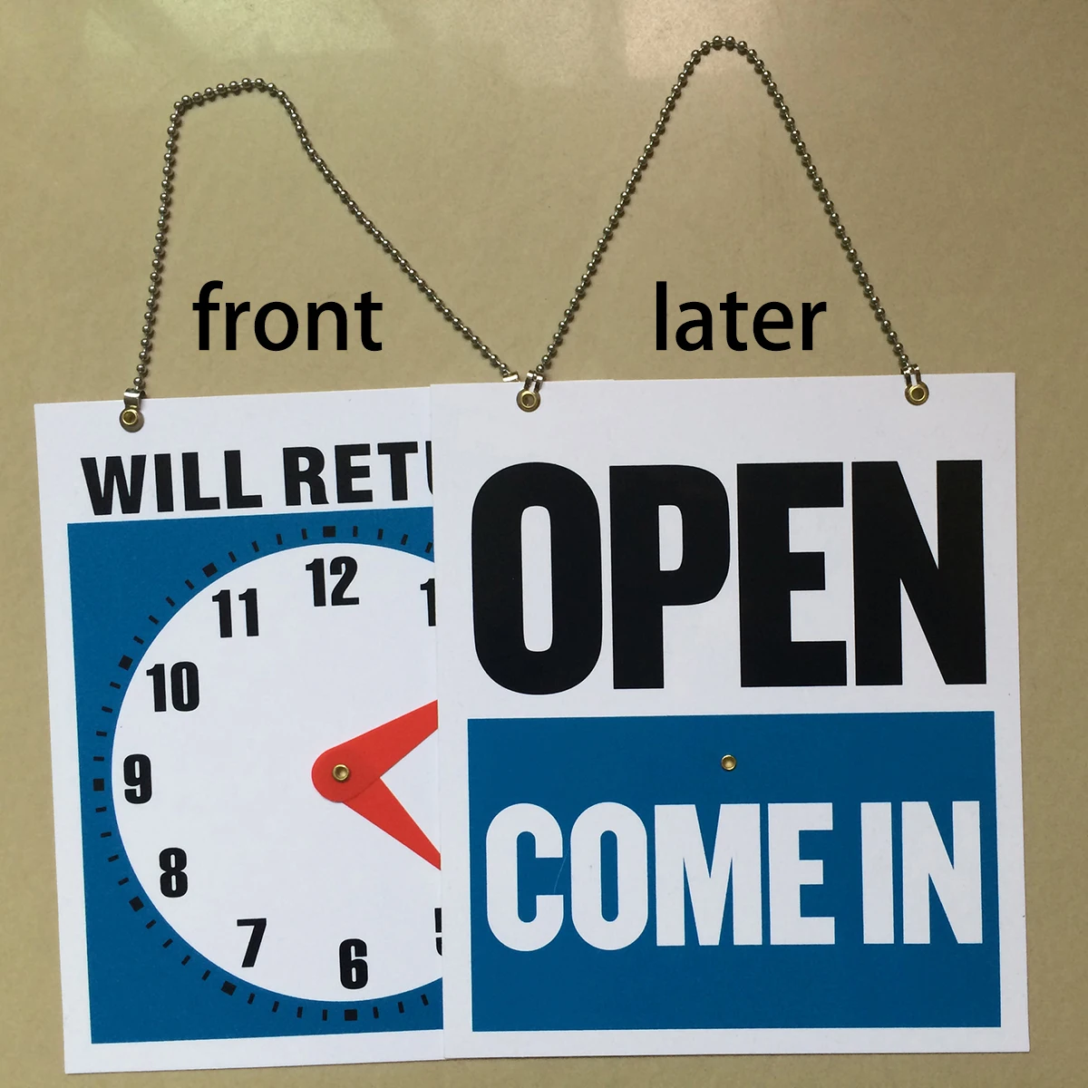 Open Business Signs Sign Door Board Hours Welcome Closed Pvc Office Clock Hanging Will Return Operation Sign Business 2
