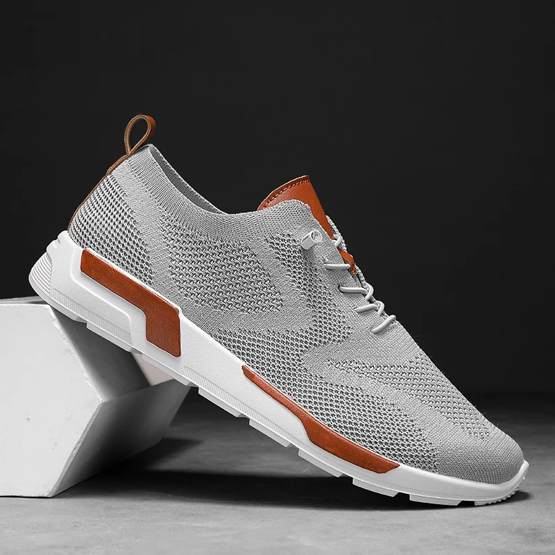 Men's Casual Breathable and Comfortable Mesh Running Shoes, Casual Sports Style, Solid Color, Pvc Sole Slip-On Low-Top Sports Shoes, Suitable for Spring/Summer Outdoor Activities