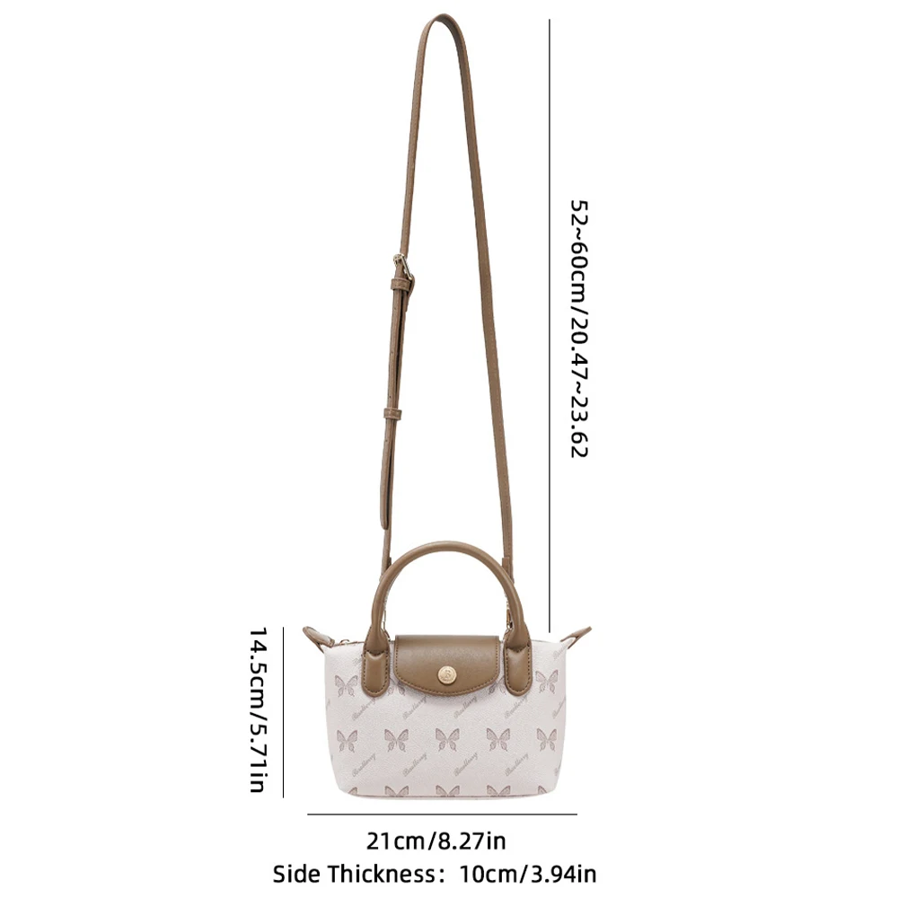 1Pcs Butterfly Print Fashion Handbag, Adjustable Shoulder Strap, Sweet Butterfly Pattern Small Bag, Niche Design Commuter Date Small Square Bag, Women's Daily Shoulder Crossbody Handbag