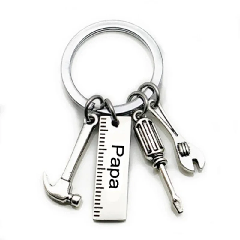 Dad Letters Keychains Creative Hammer Screwdriver Wrench Keyring Handbag Decor Tassel Hanging Pendant Father's Day Gifts pop keychain toys