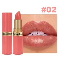 Rouge à lèvres velours rose nacré, métallique, imperméable, longue durée, mat, scintillant, diamant, maquillage cosmétique pour femmes 5