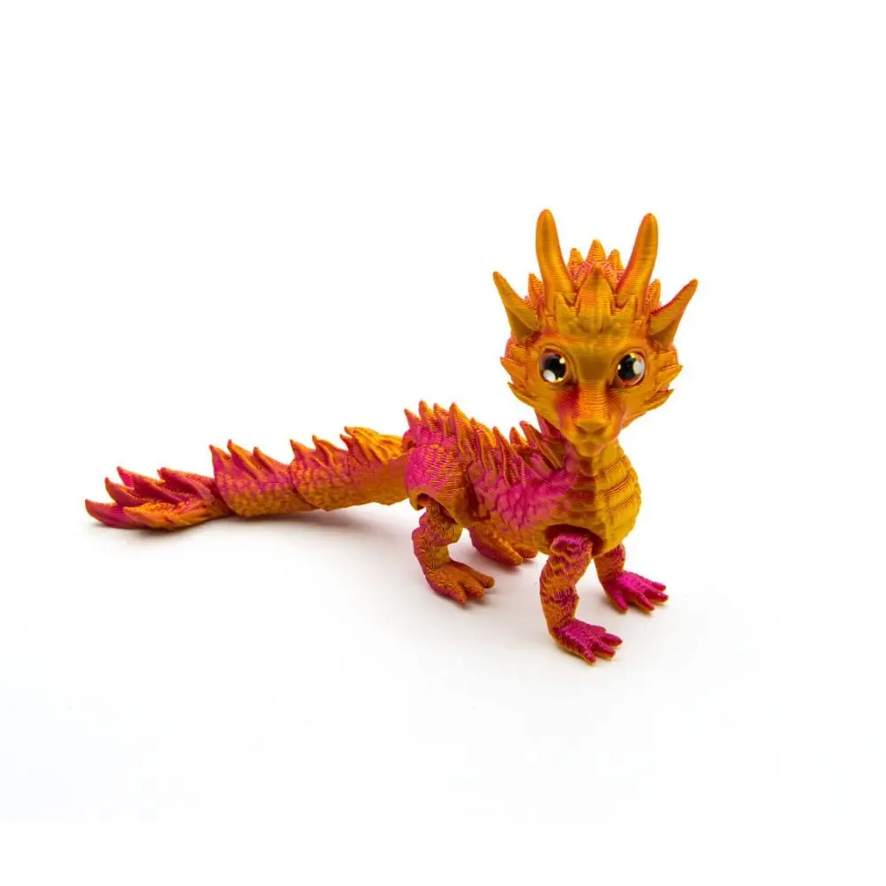 Long Haired 3D Printed Dragon Home Office Movable Joint Dragon Model Toy Multi-color Crafts Toy Dragon Action Figure
