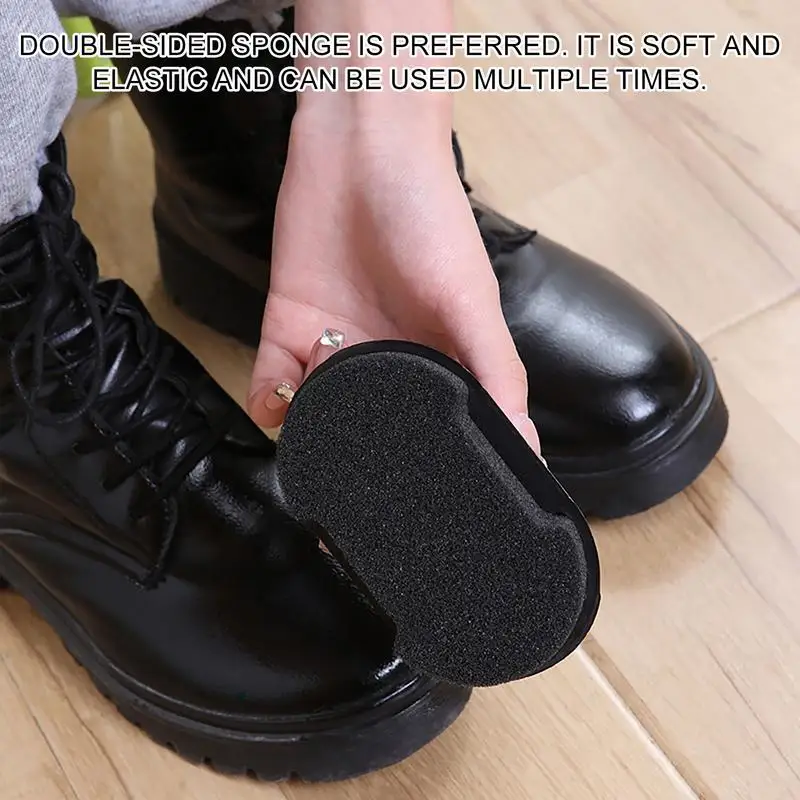 Multi-functional Double-faced Shoe Polish Leather Cleaner Shoes Brush Care Sponge Transparent Wax leather care cream leather shoe brush