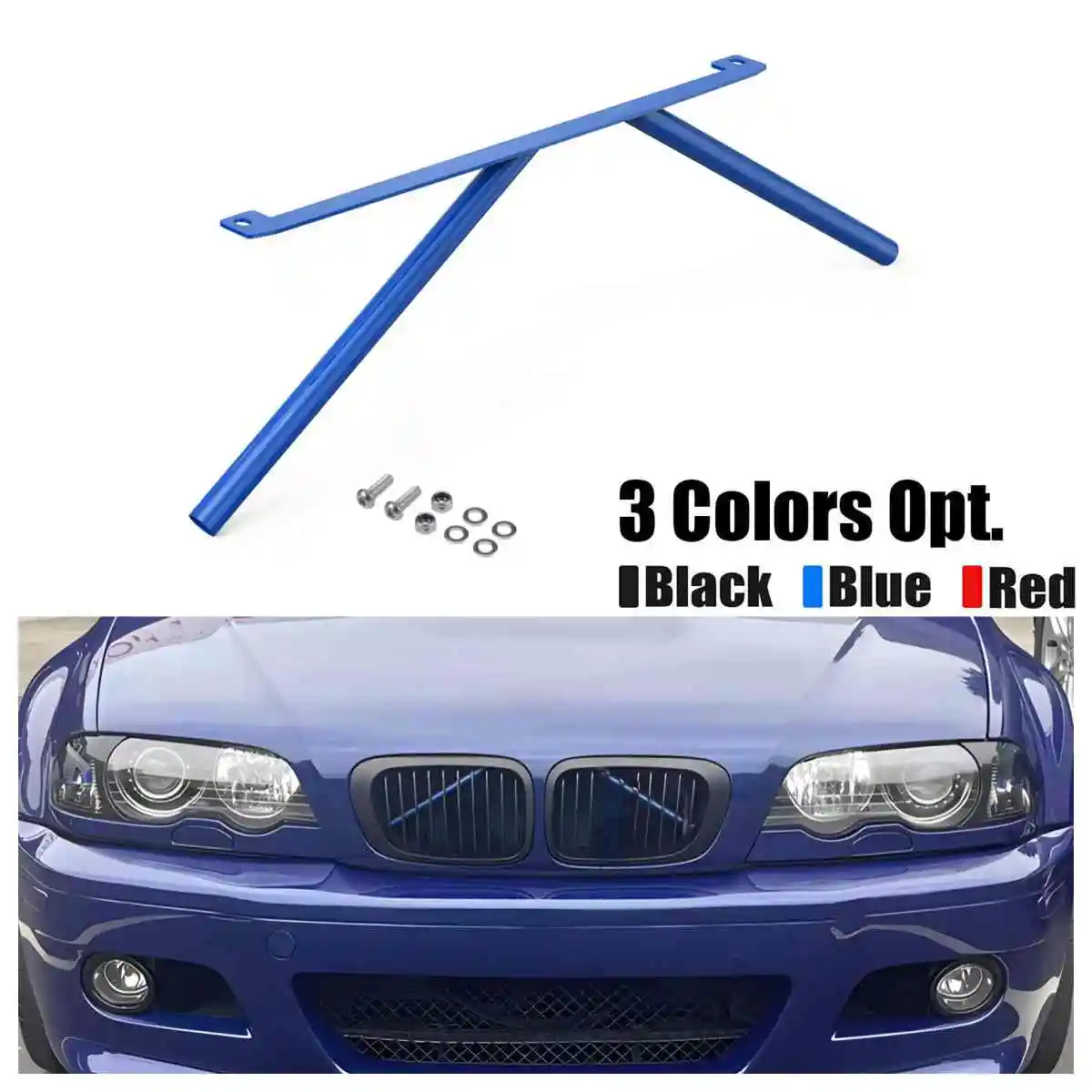 Kidney Struts Kidney Brace Grille Decoration for BMW E46 323i 325i 328i 330i 1999-2006