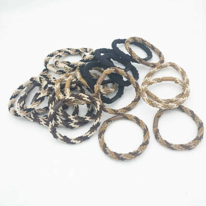 5 teile/satz Frauen dicke Gummibänder für Haare braun Scrunchie Mädchen schwarze Haar gummi Pferdes chwanz Halter Haar Seil Haar bänder Großhandel – Detail 10