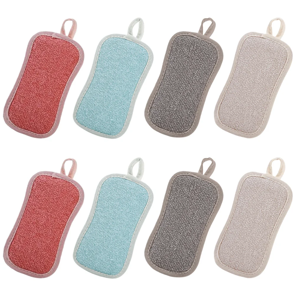 

8 Pcs Reusable Scrub Sponge Small Cleaning Sponges Pot Washer Household Kitchen Supply for
