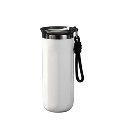 Stainless Steel Insulated Thermal Travel Mug - Leakproof Drinkware Tumbler - 450ml (3th White)