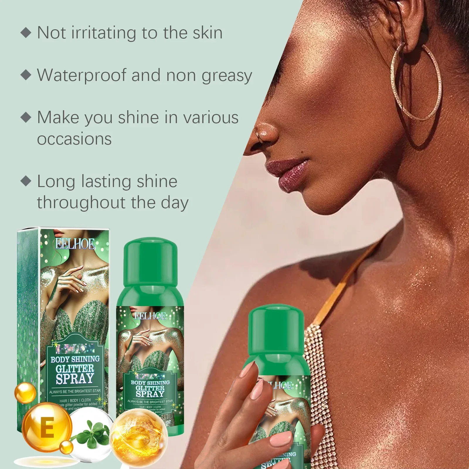 Stage Party Glitter Spray Sparkling Glitter Powder Long-lasting and Easy-to-apply Highlighter for Party Brightening Glitter 3