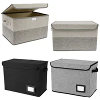 Foldable Fabric Storage Box Laundry Baskets Linen Home Cabinet Cosmetic Jewelry Toy Desktop  Organizers Closet Fabric 1